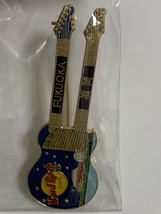 Fukuoka Hard Rock Cafe Double Guitar Pin Blue - $25.69