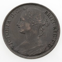 1892 Großbritannien Penny Münze IN XF Zustand Km #755 - $94.35