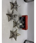 International Silver  Napkin Rings Christmas Santa Claus Star Set 4 Vtg ... - £11.84 GBP