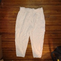 BP. Phoebe Cargo Pants Ivory Pink Women Pockets Paper bag Waist Size 1X ... - $33.08