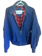 Vintage Windbreaker Bomber Jacket Men's Medium Blue Baracuta Style Plaid... - $47.99