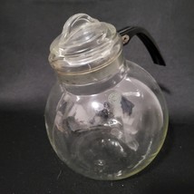 Antique Dunbar Glass Co. Clear Glass Ball Angled Tea Kettle Locking Lid ... - $74.24