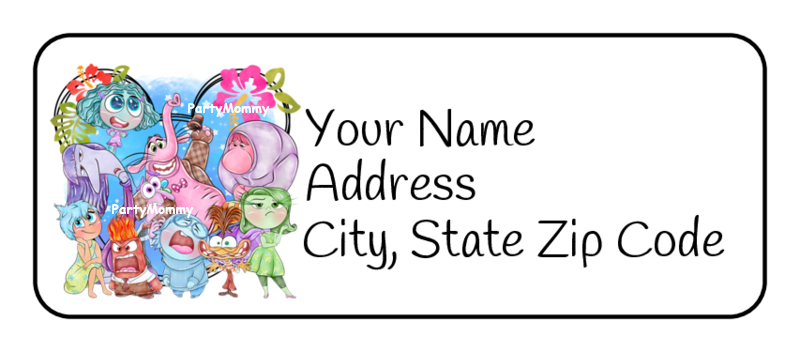 Inside Out Return Address Labels, Stickers, Personalized, Disney, Tags (30)