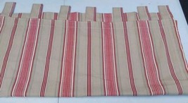 JC Penney Home Collection Curtains Panels Red Tan Stripe 40x62 2 Panels - £29.82 GBP