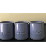Set of 3 La Fermiere Cermer Terra Cotta Yogurt Pots Blue France Glazed C... - £12.46 GBP