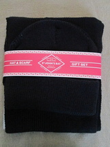 NWT Men&#39;s Knit Hat &amp; Scarf Set by St. John&#39;s Bay Black – See Description - £12.53 GBP