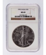 1993 Silver 1oz American Eagle NGC Graded MS 69 - €218,56 EUR