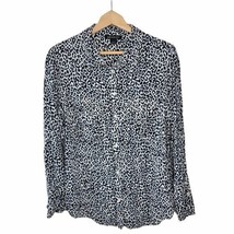 Something Navy | Leopard Print Button Up Shirt, womens size large - £21.93 GBP
