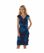 New Chaps Women&#39;s Floral Surplice Sheath Dress Multi Color Size L - $108.25 CAD