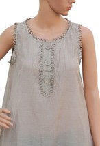 Isabel Marant Womens Casual Embroidered Sleeveless Cotton Blouse Tunic T... - $79.65