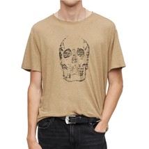 John Varvatos Men&#39;s Short Sleeve Skull Linen Faded Graphic Crew Tee Shir... - $64.12