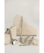 Women&#39;s Designer Silver Dainty Lock Chain Belt - €17,49 EUR