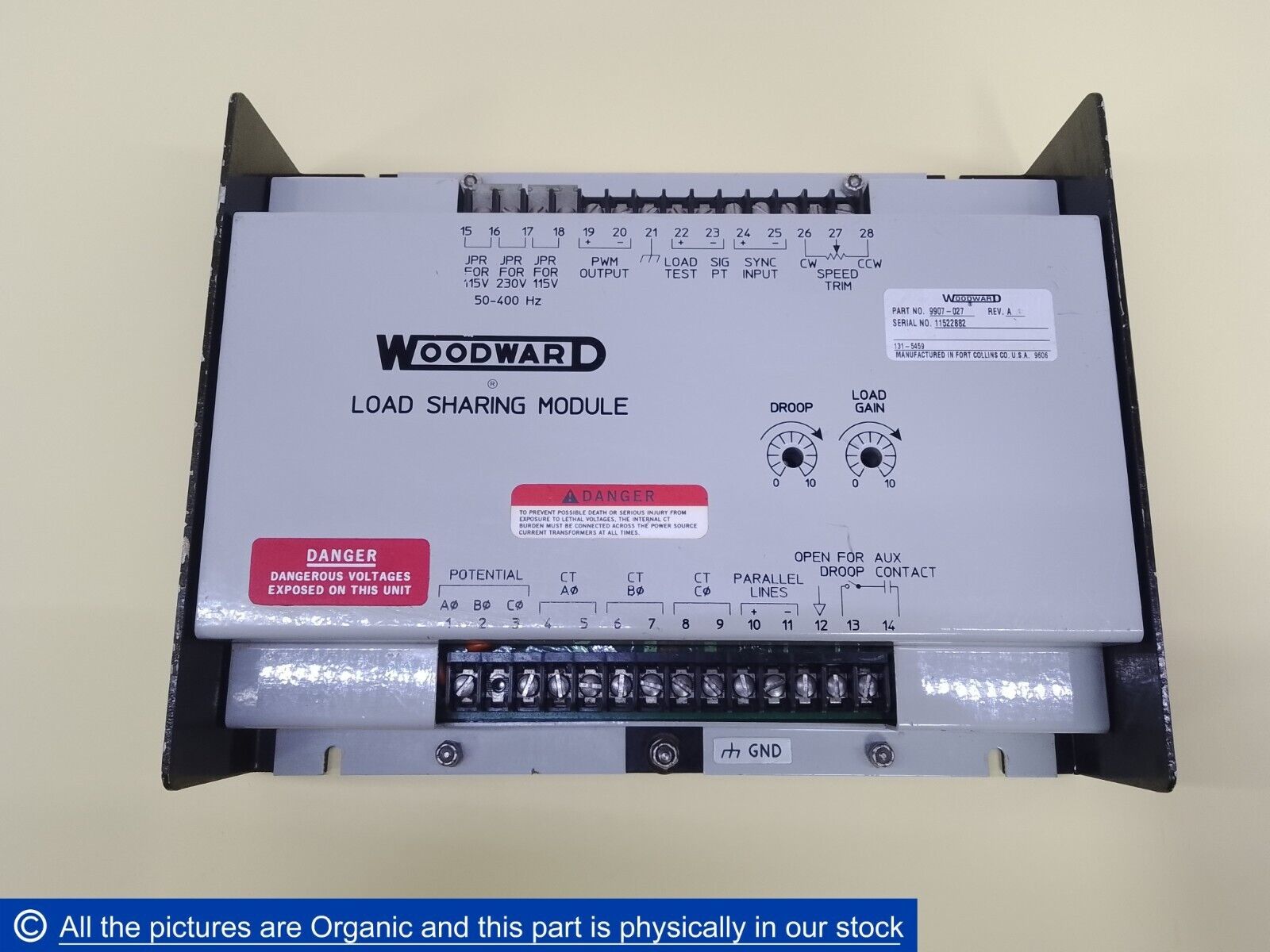 Woodward 9907-027 Rev A Load Sharing Module Generator Module 9907027 - $1,599.00