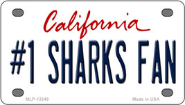 Number 1 Sharks Fan California Novelty Mini Metal License Plate Tag - £11.77 GBP