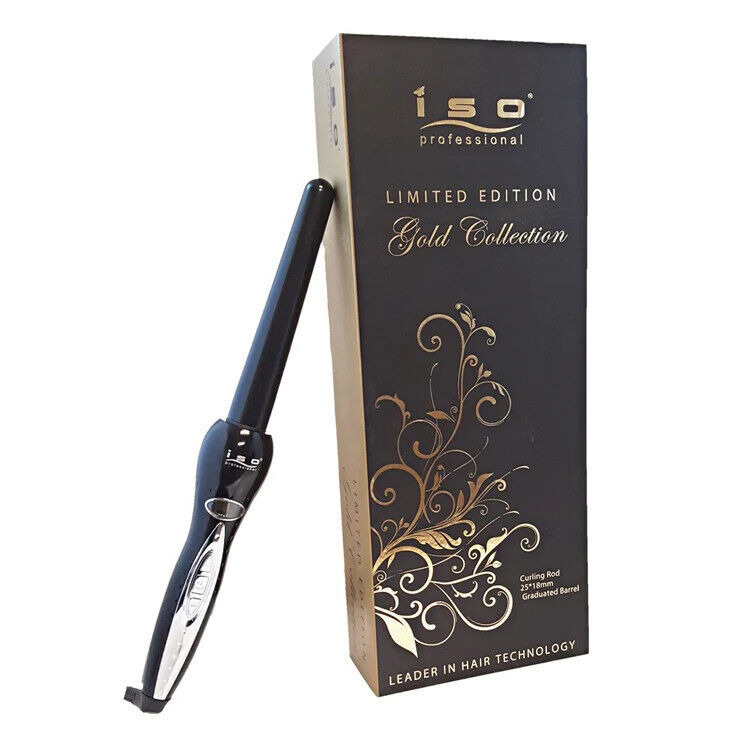 ISO Beauty Gold Collection Twister Curling Iron Wand For Perfect Bouncy Curls - £47.20 GBP