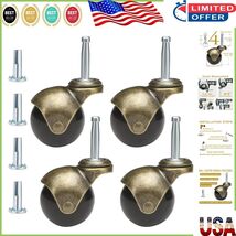 Heavy-Duty 2&quot; Antique Furniture Ball Casters, 360 Degree with Steel Bear... - $473.33 MXN