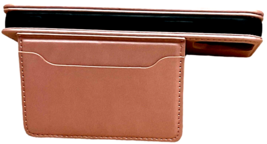 Pink Leather Wallet Case For iPhone 12 6.1" -  CC Holder Folio Flip Kickstand image 7