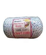 Bonnie Macrame Braid 6mm Craft Cord 100 Yards Blue Ray (blue/white)  NEW... - $17.82 CAD