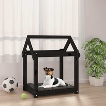 Dog Bed Black 61x50x70 cm Solid Wood Pine - £32.09 GBP