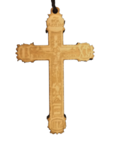 3 1/2&quot; Wooden Greek  Orthodox Crucifix Car Wall Hanging Cross 9cm - £6.87 GBP