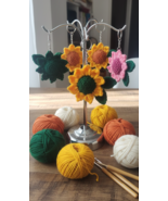 Crochet Sunflower Keychain – Bright Yellow Handmade Charm - $22.00