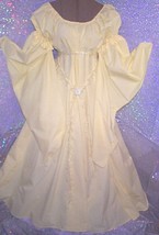 Renaissance Fantasy Yellow Puff Shoulder Fairie Gown Dress Costume - £64.95 GBP