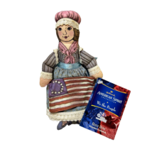 Vintage 2000 Hallmark American Spirit Betsy Ross Plush Doll Stuffed Tag 8&quot; - £9.12 GBP