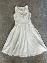 Nicole Miller New York Dress Sleeveless White Eyelet Cotton Size XS Beach Travel - £18.23 GBP