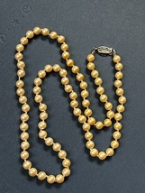 Vintage Classic Handknotted Faux Cream Pearl Bead Necklace – 23 inches i... - £8.81 GBP