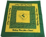 Nothing Runs Like a Deere John Bandana Green Yellow Kerchief Hanky Cotton - $9.85