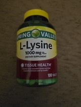 Spring Valley L-Lysine Amino Acid Supplements Tissue Health,1000 mg, 100 Ct(J10) - $18.55