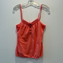 Vintage Y2K Old Navy Womens Small Coral Sleeveless Camisole Top Button Adj Strap - $19.64