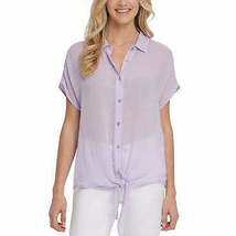 Dkny Jeans Sheer Tie-Hem Blouse, Size Small - £18.74 GBP