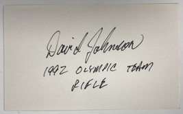 David Johnson Signed Autographed 3x5 Index Card - Olympian - $14.99