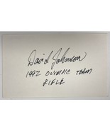 David Johnson Signed Autographed 3x5 Index Card - Olympian - £11.78 GBP