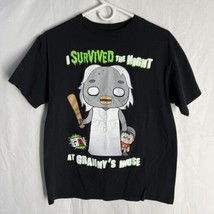 FGTEEN I Survived The Night At Granny&#39;s House Black Cotton Shirt-Boy&#39;s Size XL - £9.38 GBP