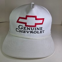 Vintage Chevrolet Genuine Chevy Logo Rope Snapback Hat White Red YoungAn... - $34.95