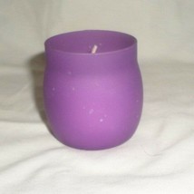 POLARDREAMS frosted royal purple shaped cup with CANDLE-LITE vanilla candle - $1.99