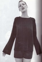 1994 Tse Cashmere Linda Evangelista Black &amp; White Sexy Vintage Print Ad - £4.71 GBP