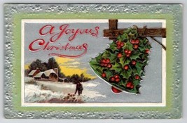 Christmas Greetings With Holly Bell Davidson Family Long Pine NE Postcard A34 - $6.95