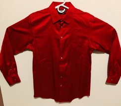 MURANO Mens Shirt 16-35 Red Liquid Cotton Long Sleeve Button Front Dress... - £11.78 GBP