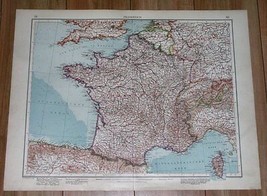 1937 Original Vintage Map Of France / Paris - $24.26