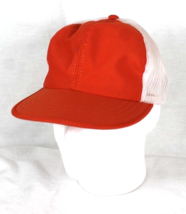 YA Orange &amp; White Trucker Hat Cap Mesh Back Baseball Cap Snap Back Wide ... - £10.98 GBP