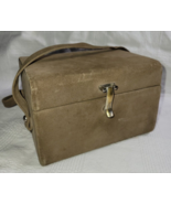 Vintage 1950's Lennox Suede Leather Square Purse MCM Handbag Tan Mirrored Inside - $23.33