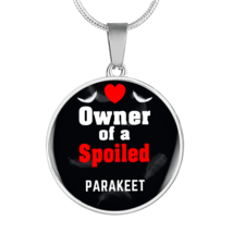 Parakeet bird owner necklace circle pendant stainless steel or 18k gold 45.7-... - £30.04 GBP+