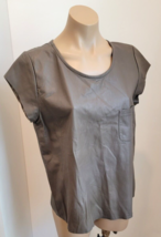 JOIE &quot;Ranchere&quot; Mink Color Leather Cap Sleeve Top w/ Front Pocket  NWT $... - $199.99