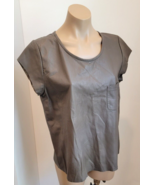 JOIE &quot;Ranchere&quot; Mink Color Leather Cap Sleeve Top w/ Front Pocket  NWT $... - £290.94 GBP