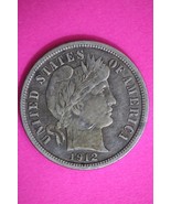 High Grade 1912 P Barber Liberty Dime Scarce Semi Key Date Silver Coin 79 - $33.82 CAD