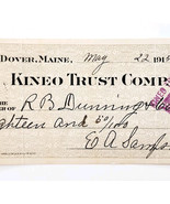 1915 Kineo Trust Company Bank Check E.A. Sampson Dover Maine Signed 7081... - $27.34 CAD
