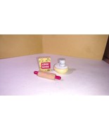 Dollhouse Miniature Kitchen Food Baking Rolling Pin Flour Dough Crisco 1:12 - $5.47 CAD